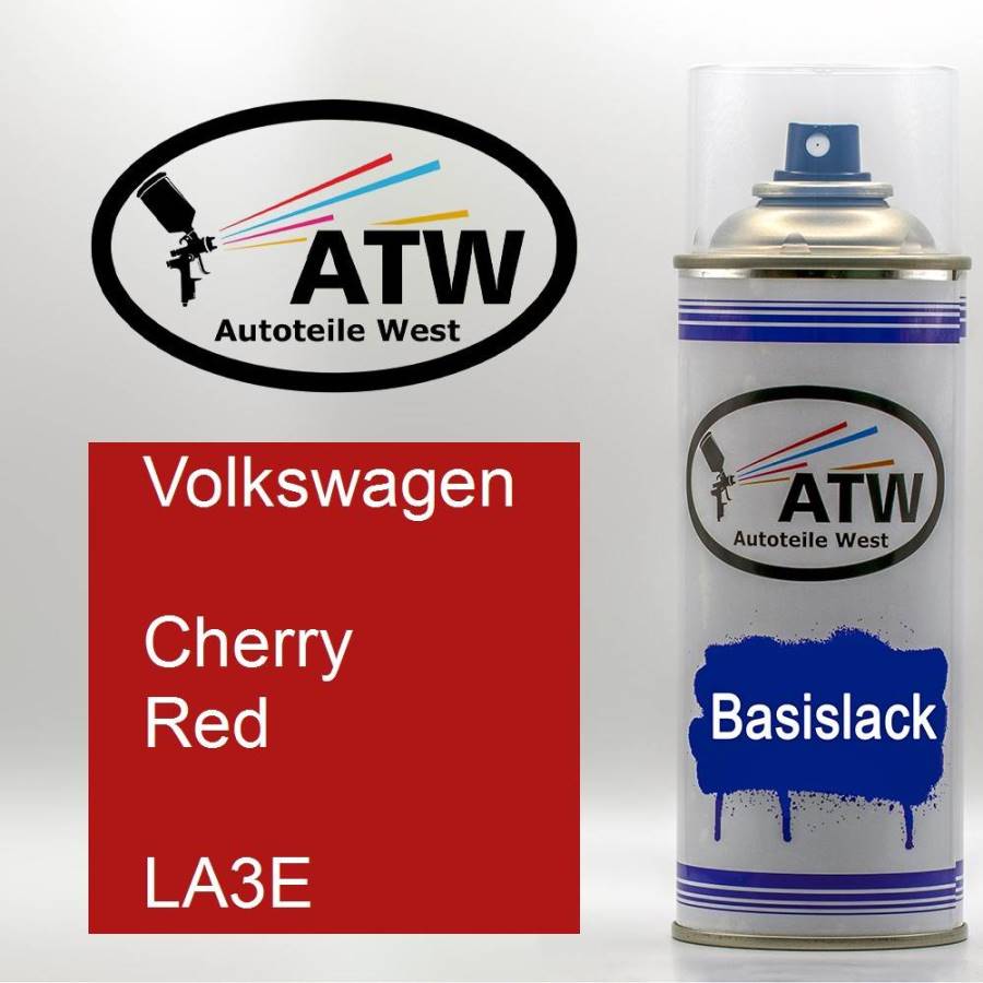 Volkswagen, Cherry Red, LA3E: 400ml Sprühdose, von ATW Autoteile West.